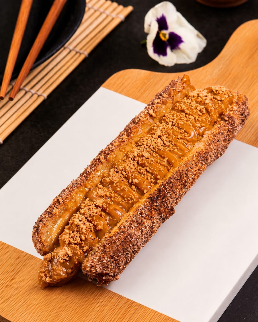 Big Hot de Banana com Doce de Leite da Temakeria Universitária